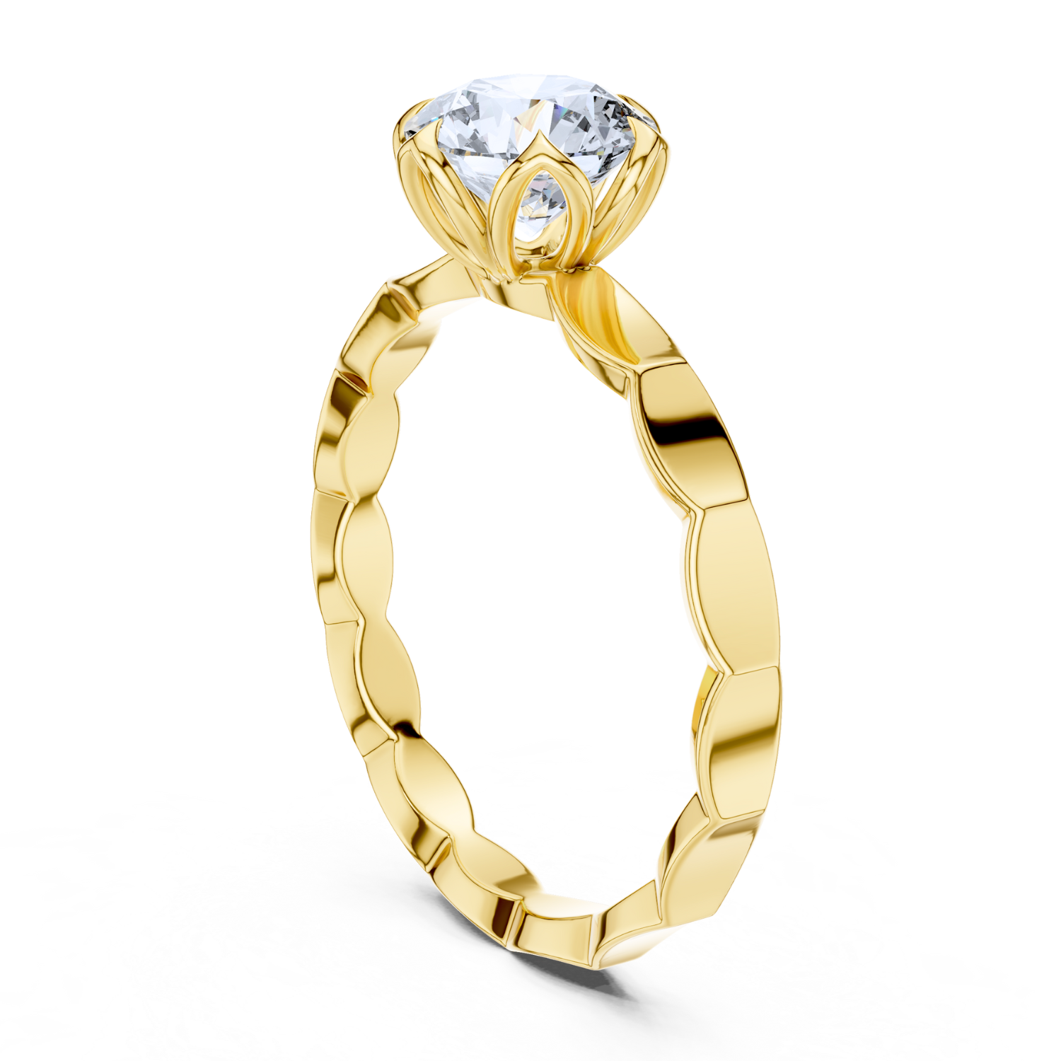 Floral-Inspired Solitaire Ring