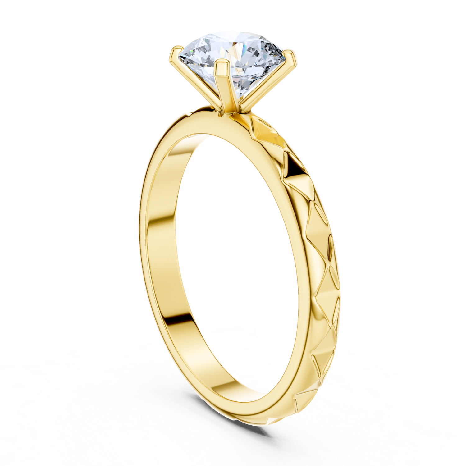 Geometric-Inspired Solitaire Ring