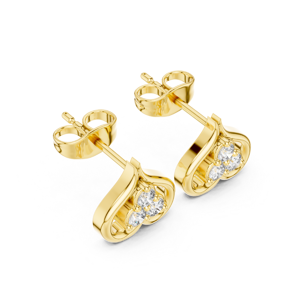 Radiant Bloom Heart Diamond Studs