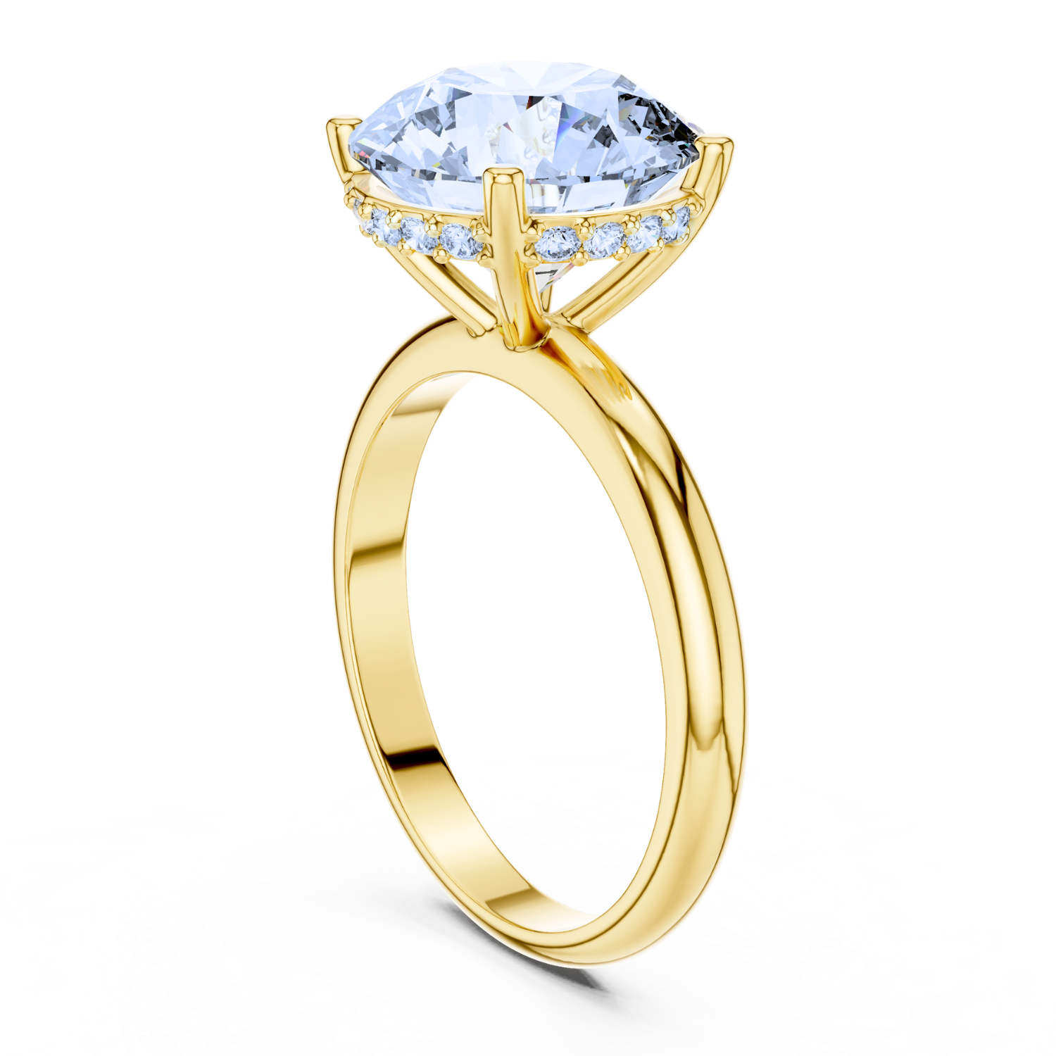 Hidden Halo Solitaire Diamond Ring