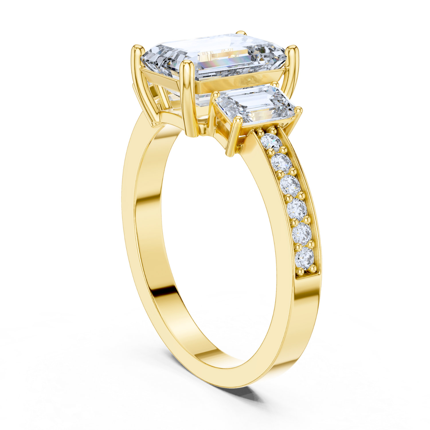 Emerald-Cut Dual Stone Ring