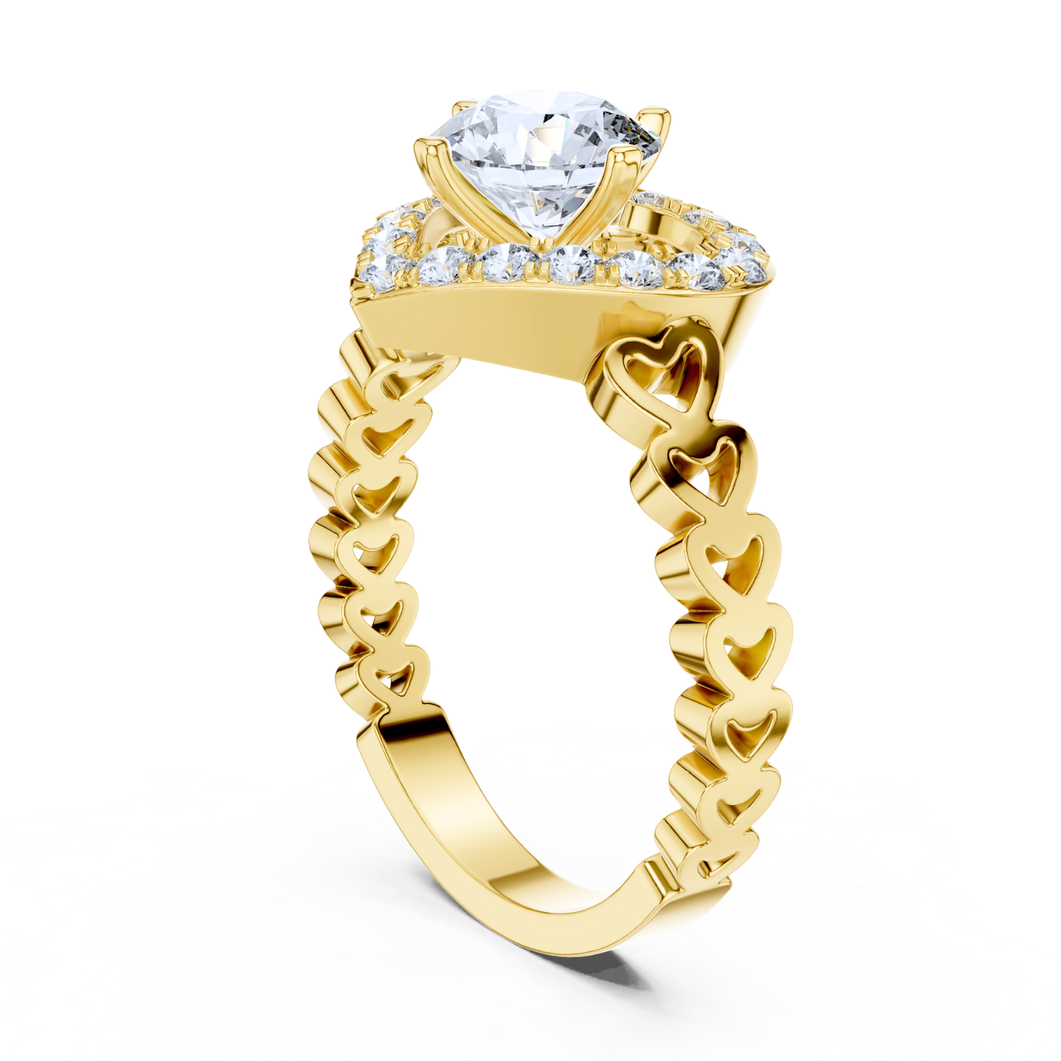 Heart-Inspired Diamond Ring