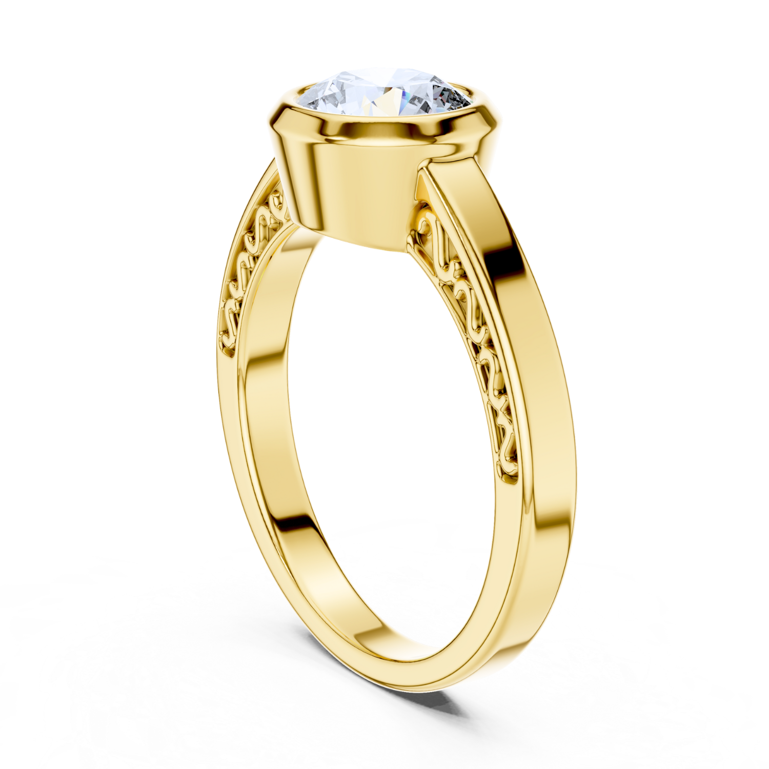 Bezel-Set Solitaire Diamond Ring