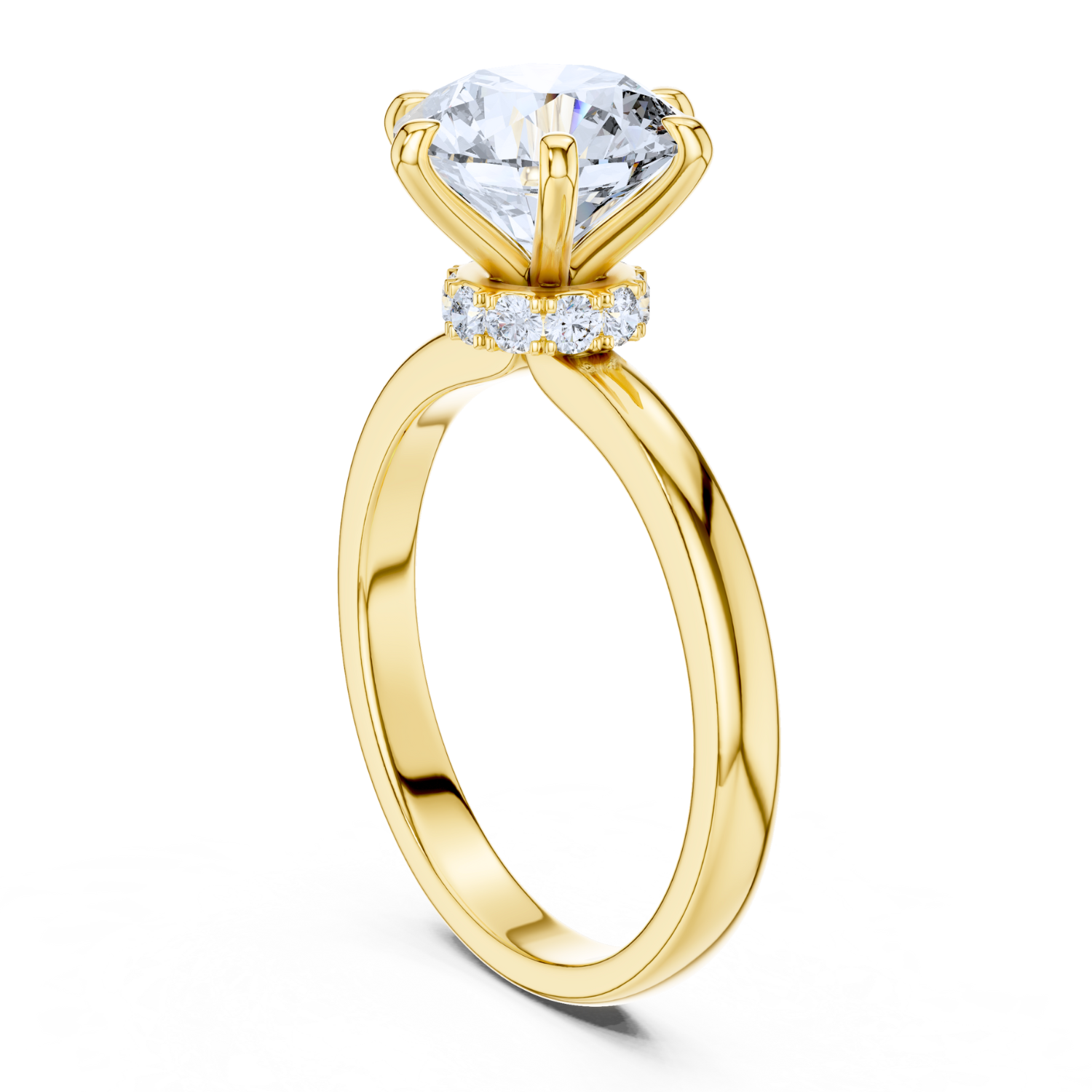 Hidden Halo Solitaire Ring