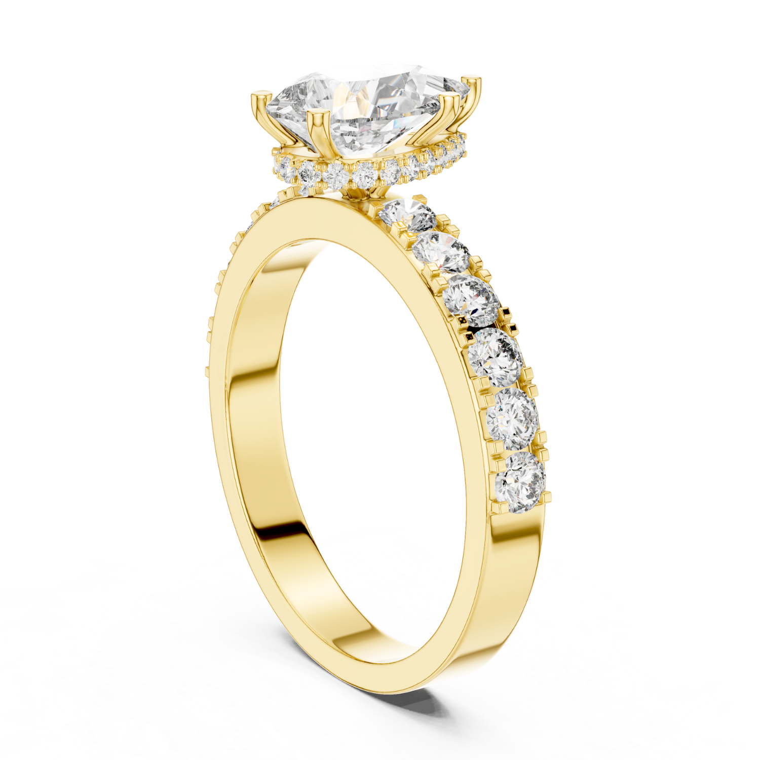 Hidden Halo Pave Diamond Ring