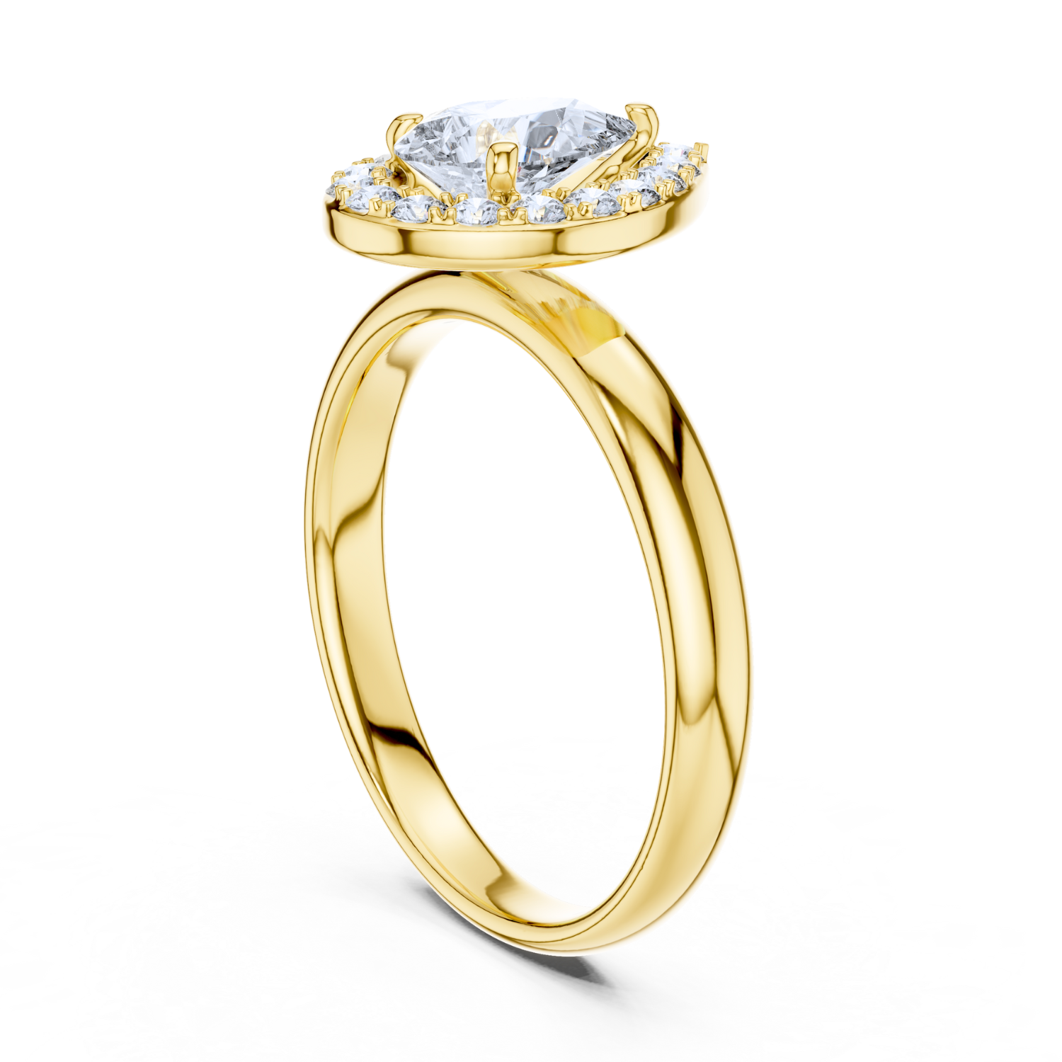 Floating Halo Pear-Cut Ring