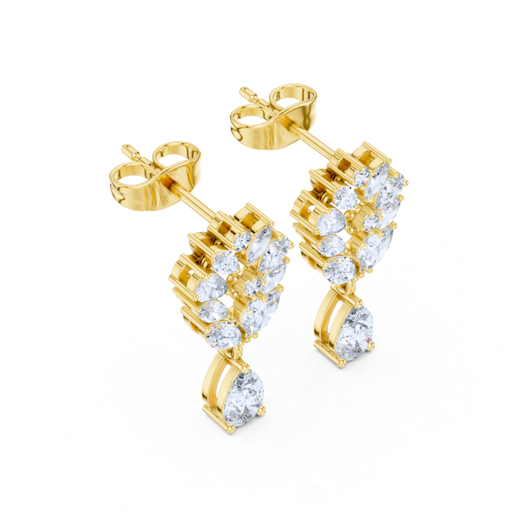 Regal Vine Diamond Drop Earrings