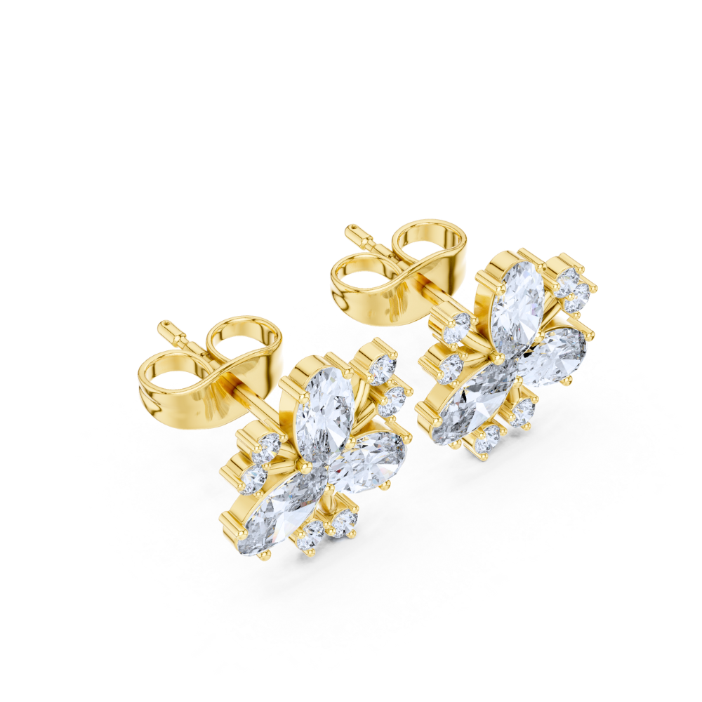 Radiant Trillium Diamond Studs