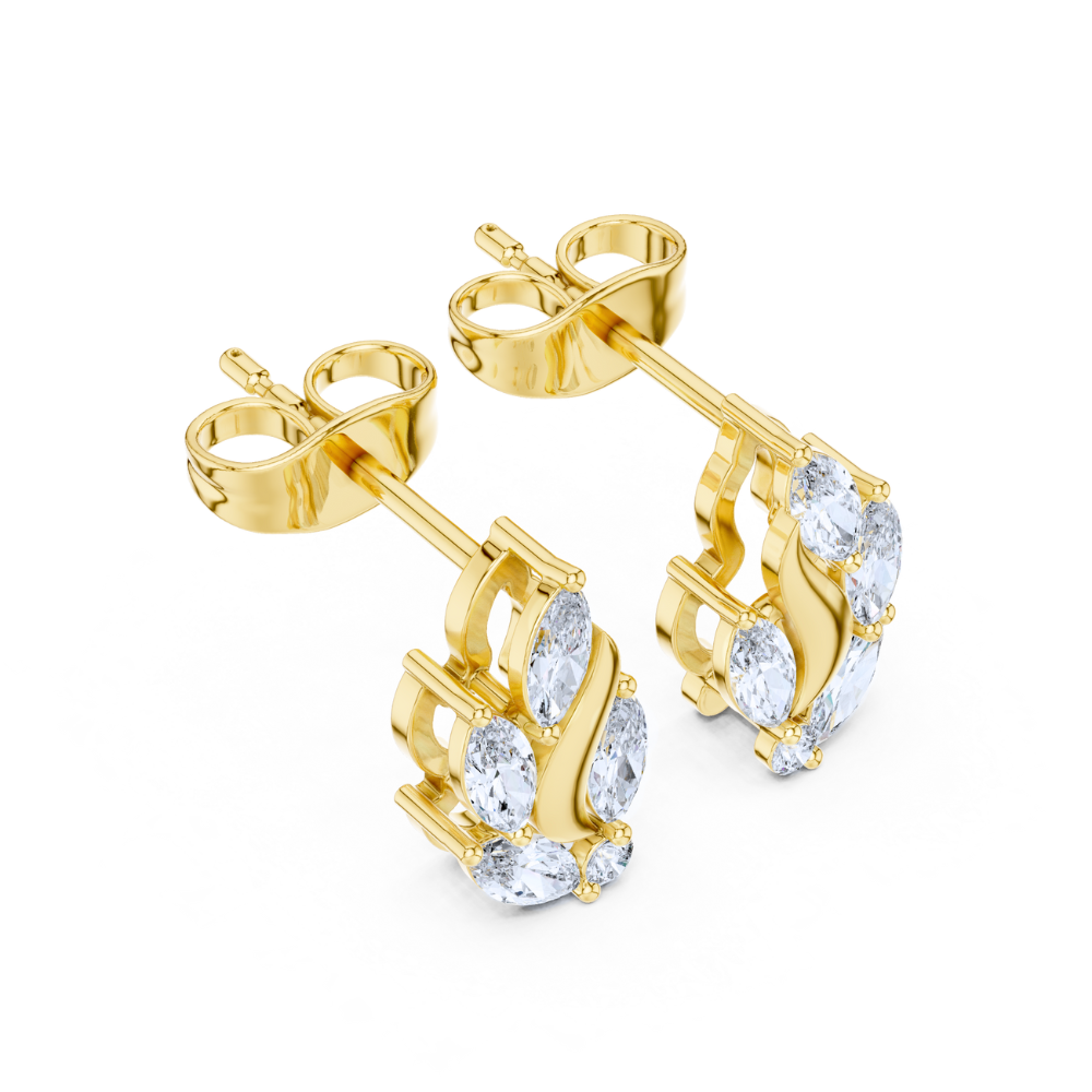 Golden Vine Marquise Diamond Earrings