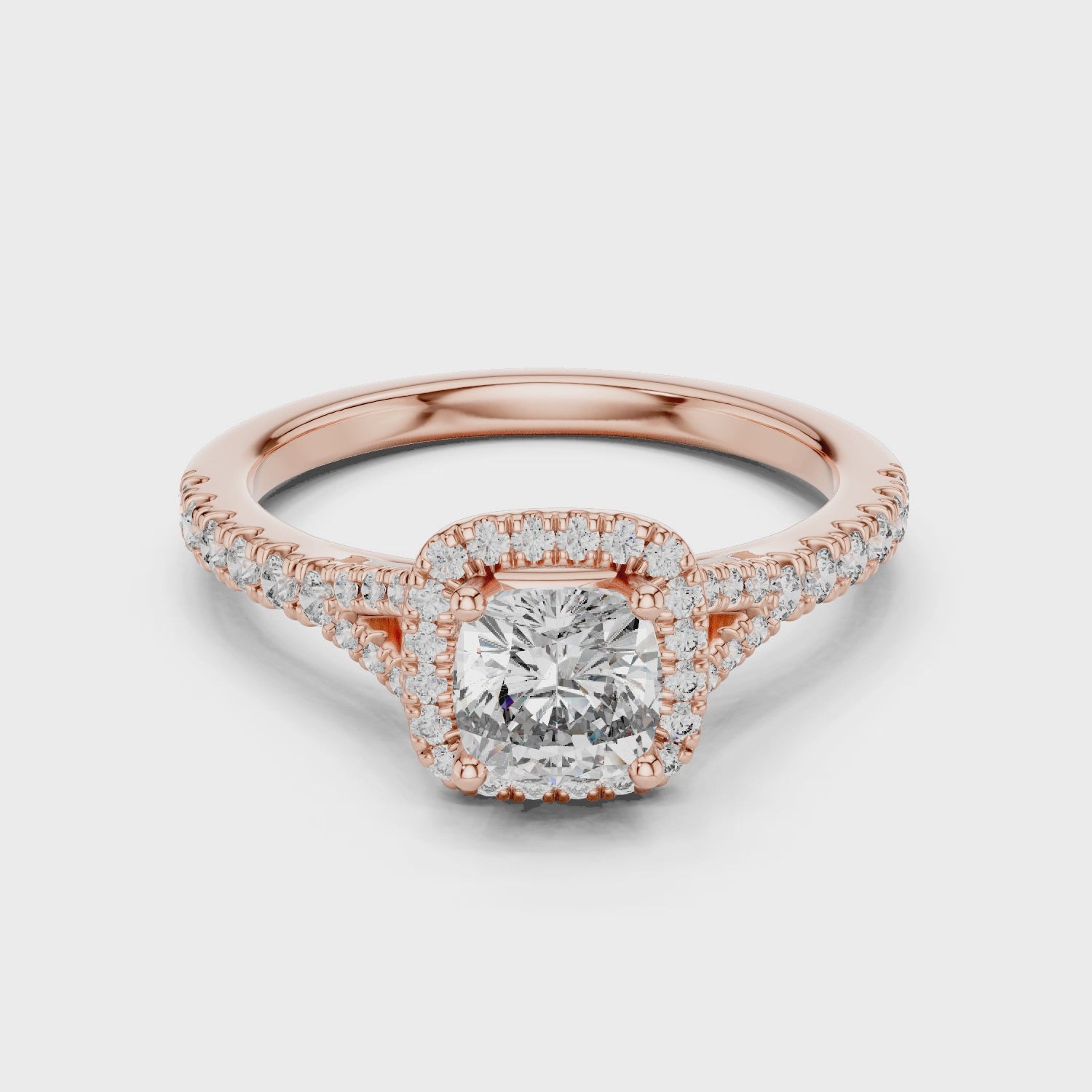 Cushion-Cuts Halo Diamonds Ring