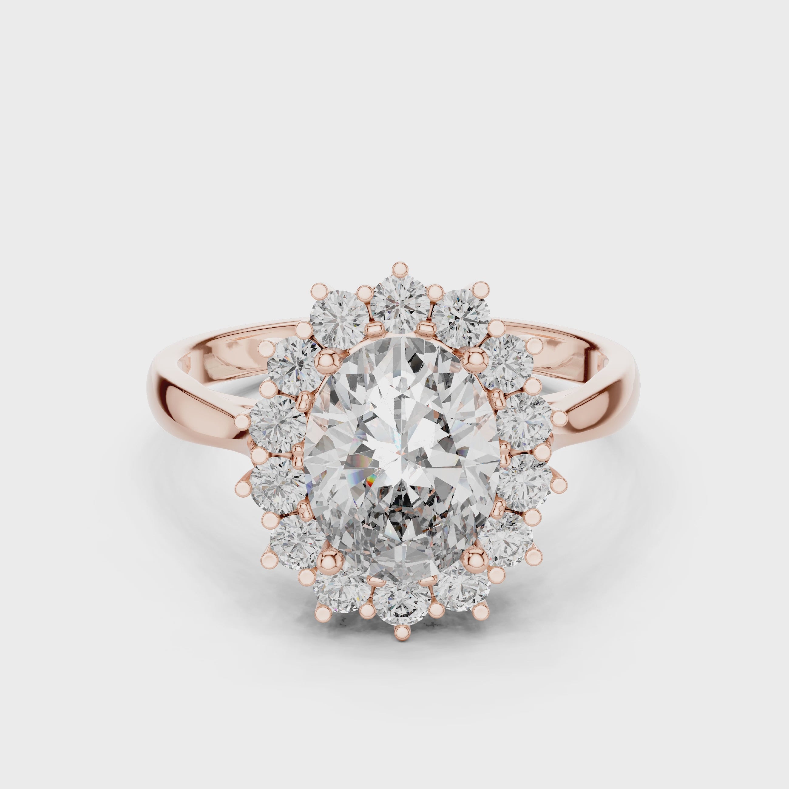 Classic Solitaire Halo Diamond Ring