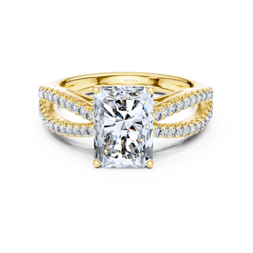 Radiant-Cut Split Shank Diamond Ring